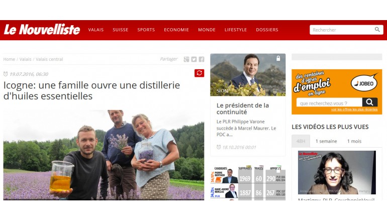 lenouvelliste.ch - Icogne: une famille ouvre une distillerie d'huiles essentielles