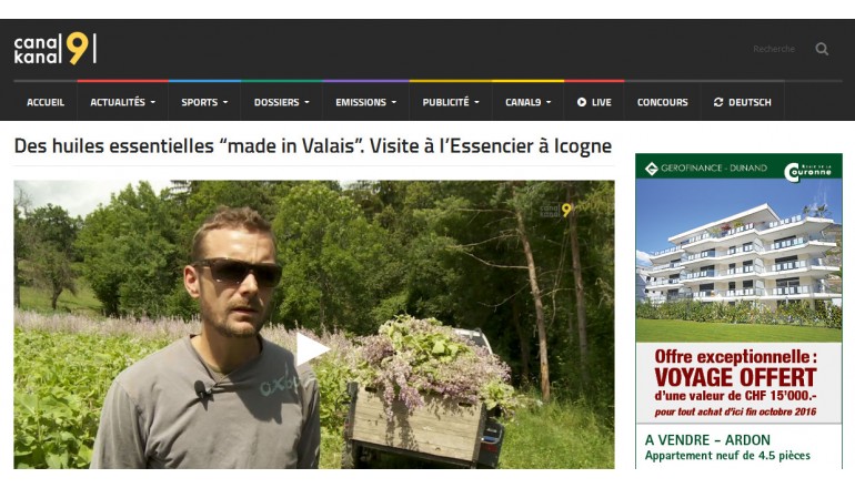 Canal9 - Des huiles essentielles “made in Valais”. Visite à l’Essencier à Icogne